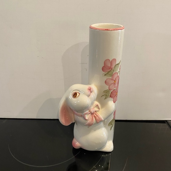 VINTAGE 1980s CERAMIC BUNNY VASE/FTD/WEISS/BRAZIL Hand Painted - Picture 1 of 11